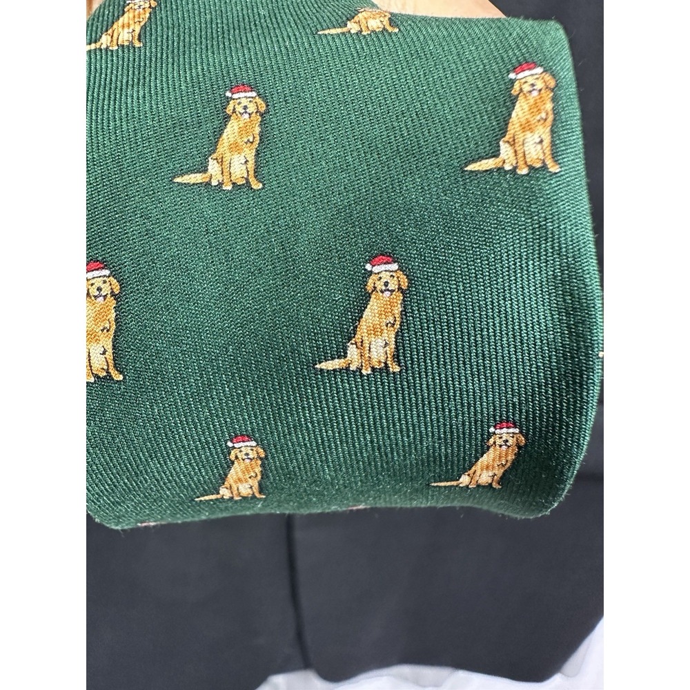 Vineyard vines necktie Boys‎ Santa Paws dog Tie color Charleston Green sz 49